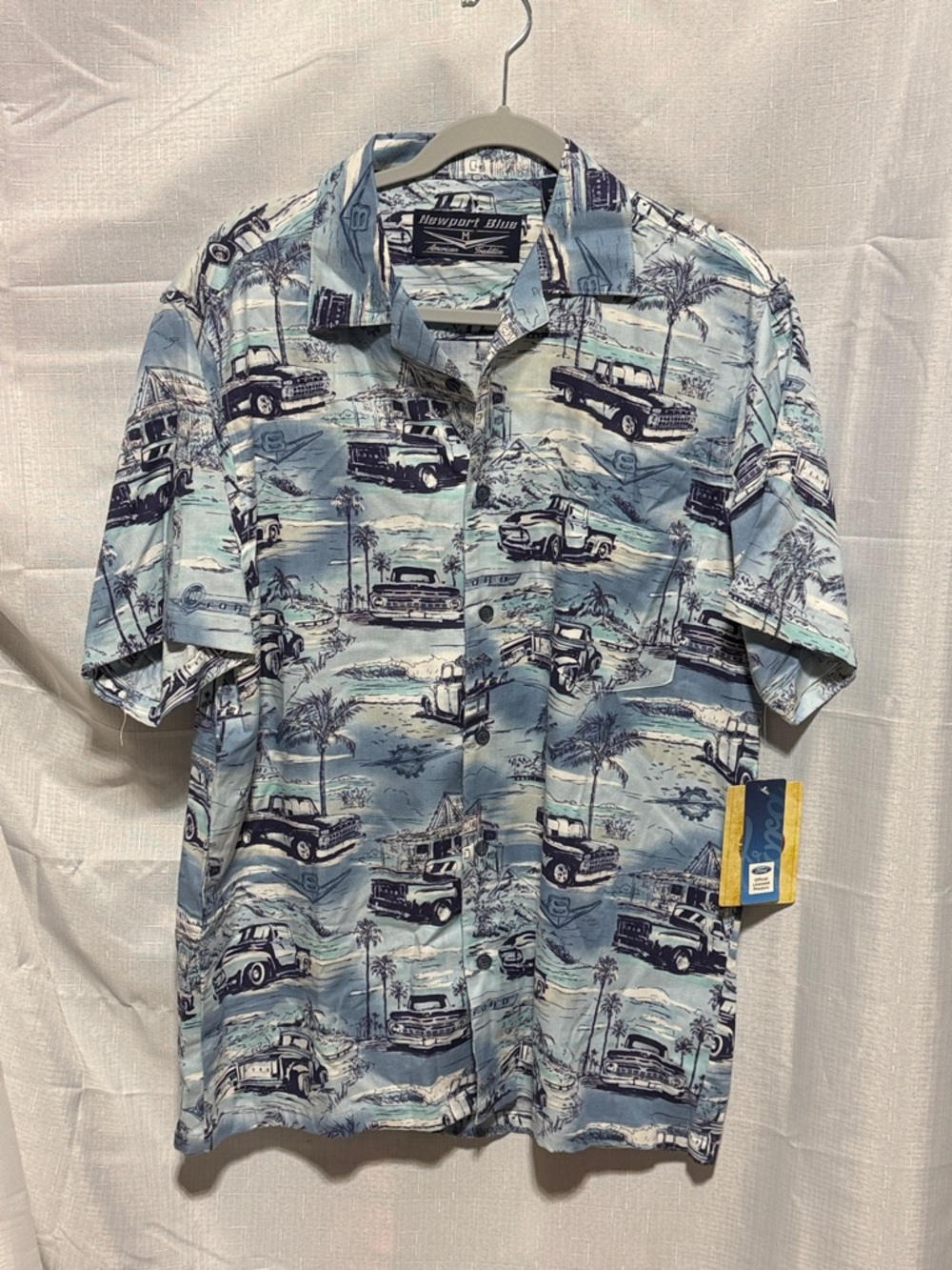 Newport Blue Vintage Ford Truck Hawaiian Shirt NWT